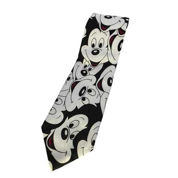 Disney Mickey Mouse Neck Tie By Balancine Inc 100% Polyester Black & White Carto - Picture 2 of 7